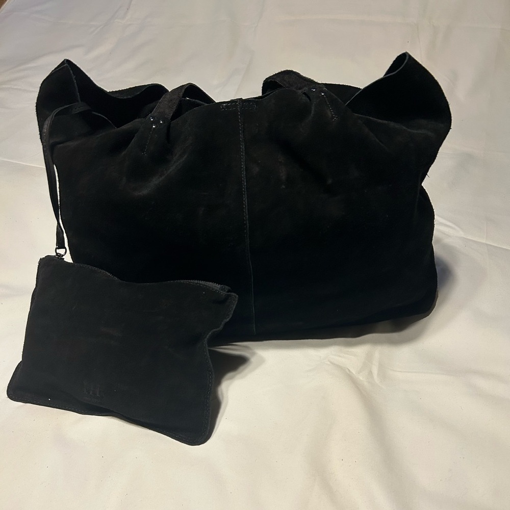 HAUTE HIPPIE Black Suede Tote Bag - Picture 2 of 6